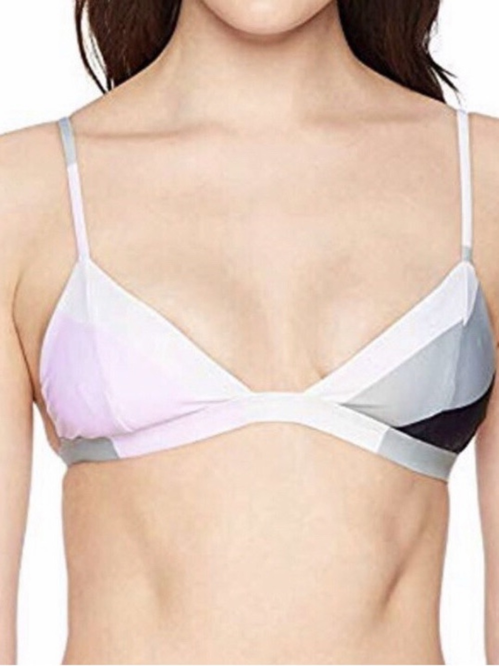 Mara Hoffman Colorblock Triangle swim top - Pink, Gray, Black